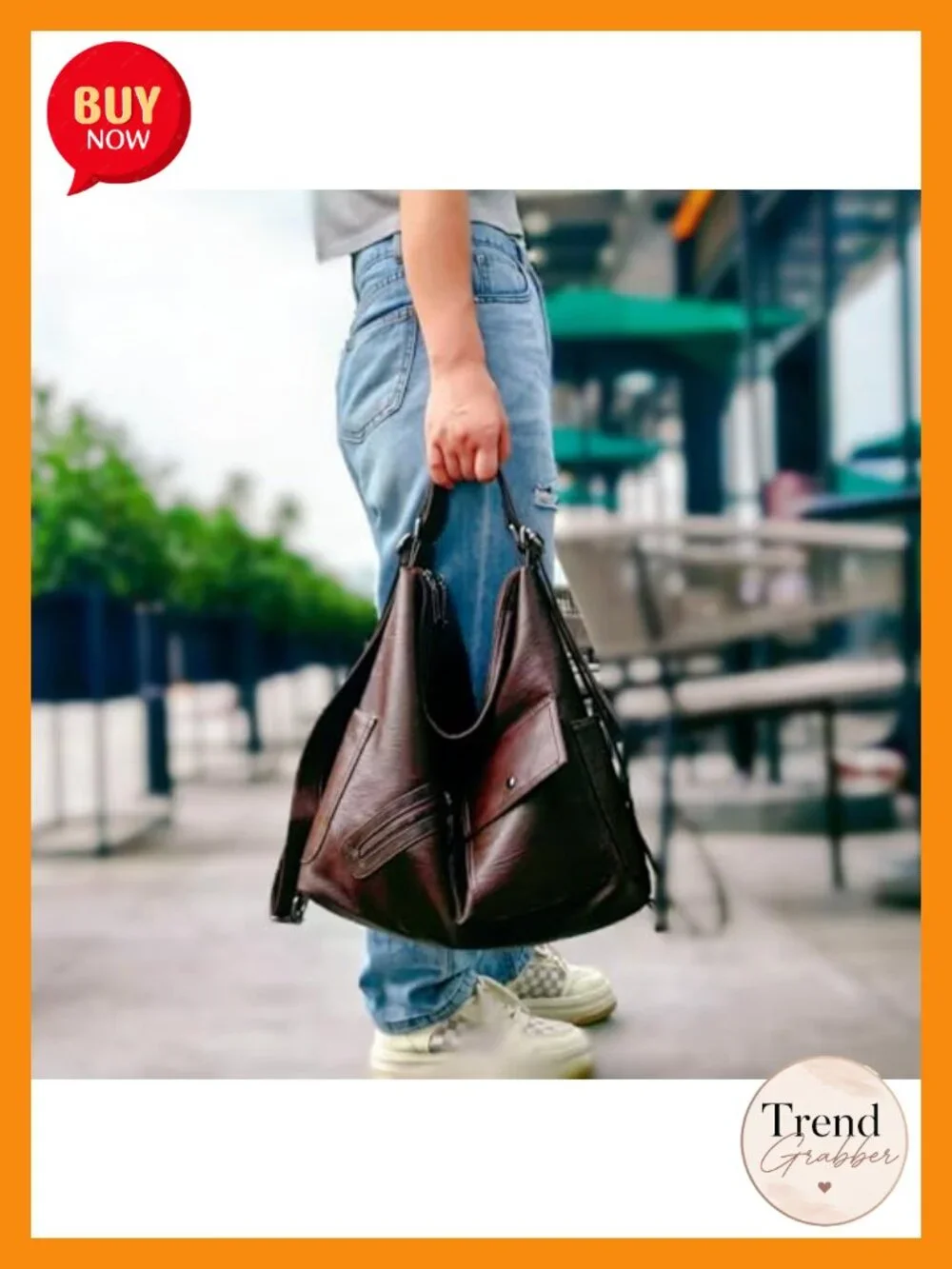 4-in-1 Convertible Vegan Leather Crossbody Backpack Large Tote for Work Travel